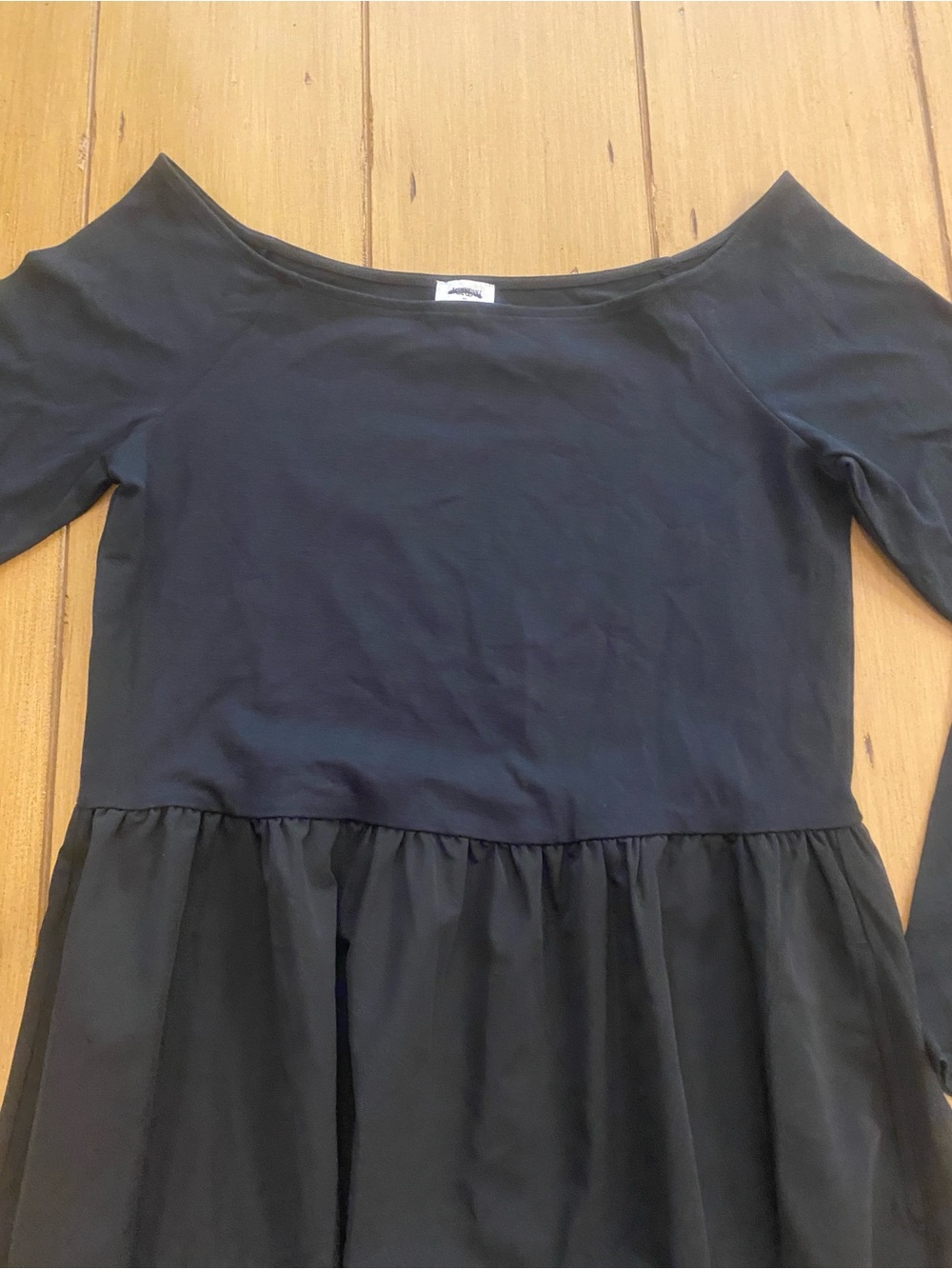 J. Crew Women’s Long Sleeve Black Maxi Dress Off Shoulder Wide Neck New size L - Picture 5 of 15